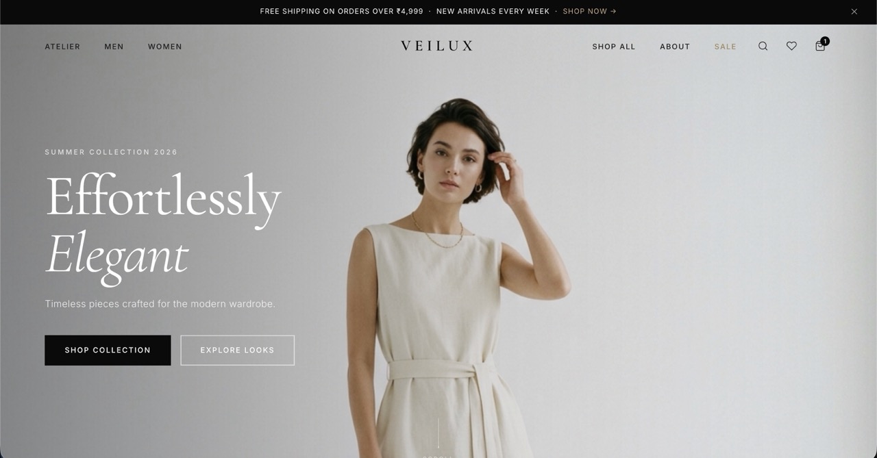 Veilux Website Preview